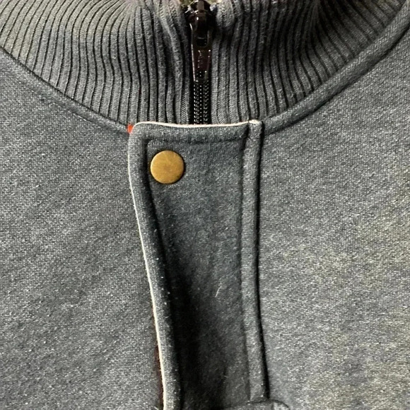 ORVIS MENS SIZE LARGE GRAY FLEECE LINED 3/4 ZIP SNAP CLOSE GOOD USED CONDITION - Picture 3 of 13